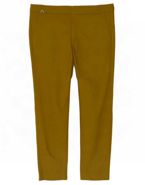 Zara Womens Slim Chino Trousers EU 42 Large W32 L27 Yellow Cotton