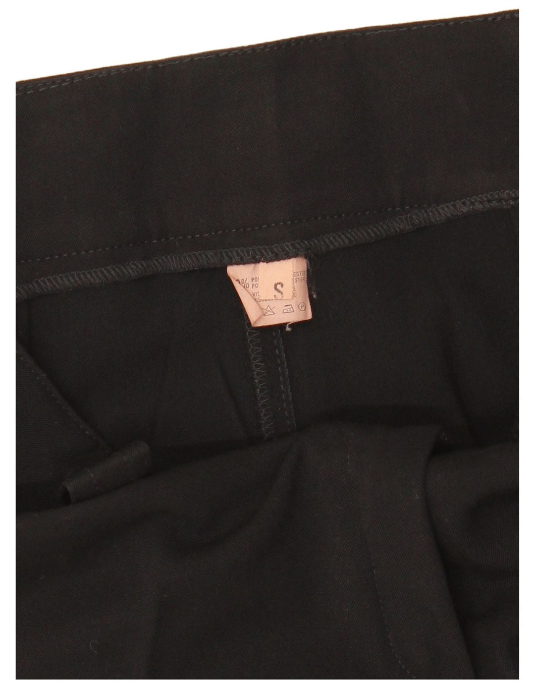 VINTAGE Womens Straight Suit Trousers Small W27 L32 Black Polyester