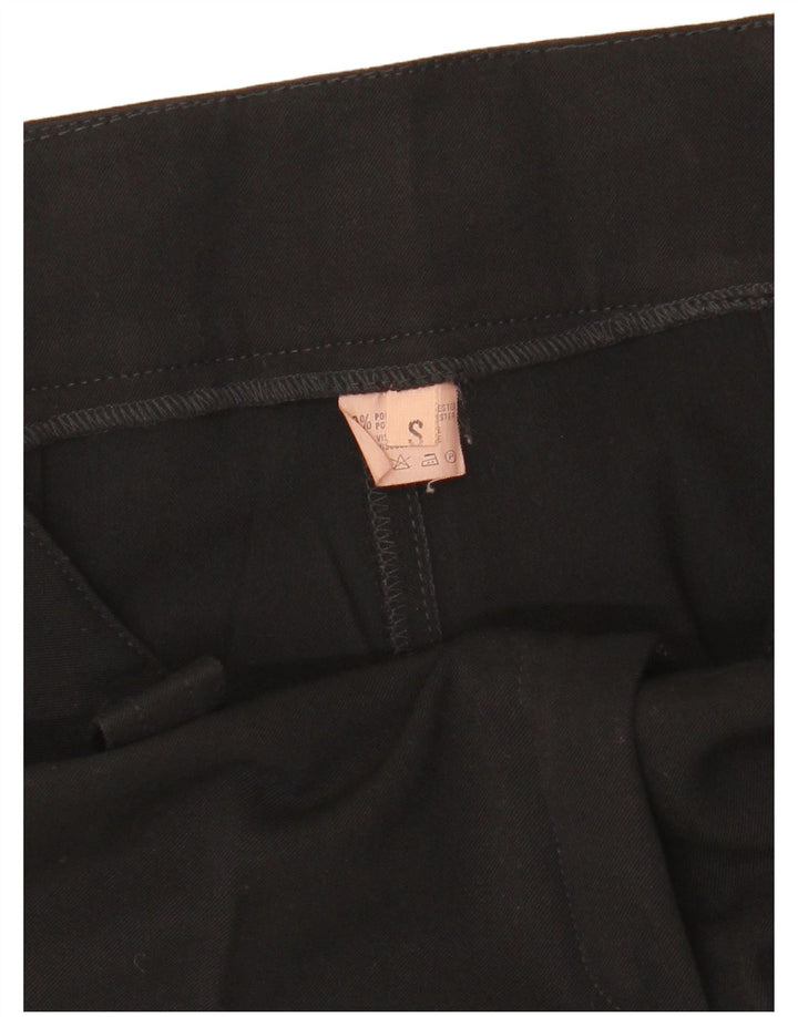 VINTAGE Womens Straight Suit Trousers Small W27 L32 Black Polyester