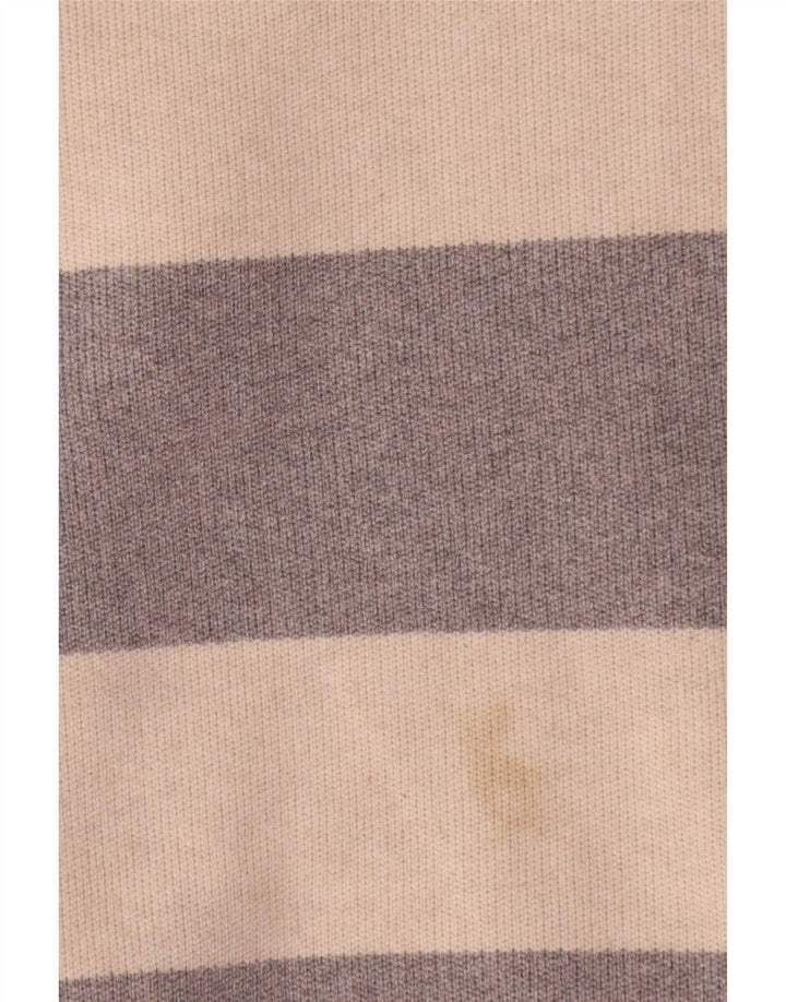 Marks & Spencer Womens Crew Neck Jumper Sweater UK 14 Medium Beige Striped