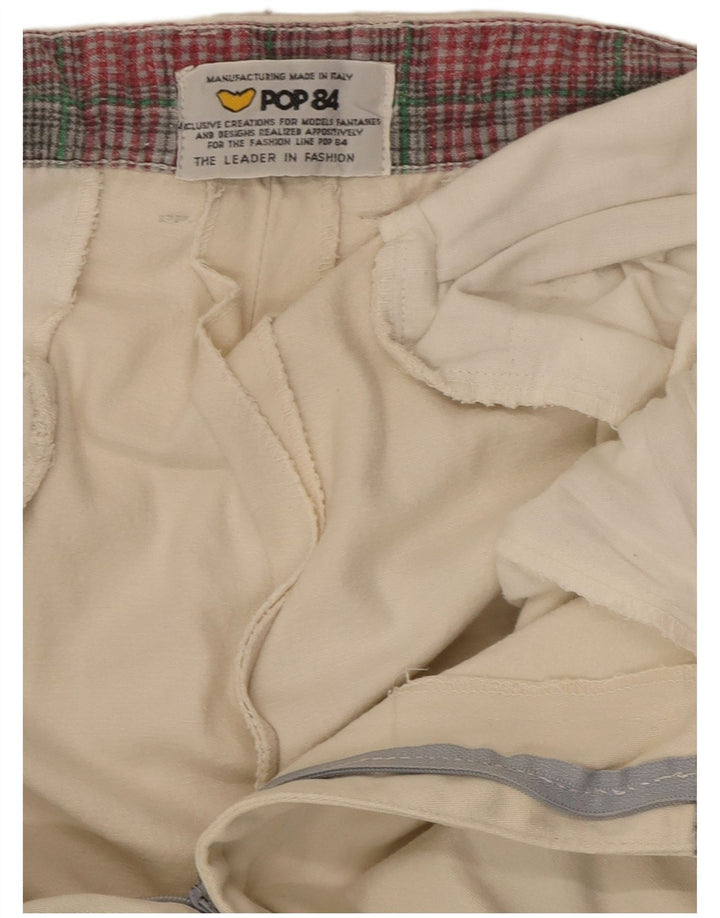 POP 84 Mens Straight Suit Trousers W30 L32 Off White