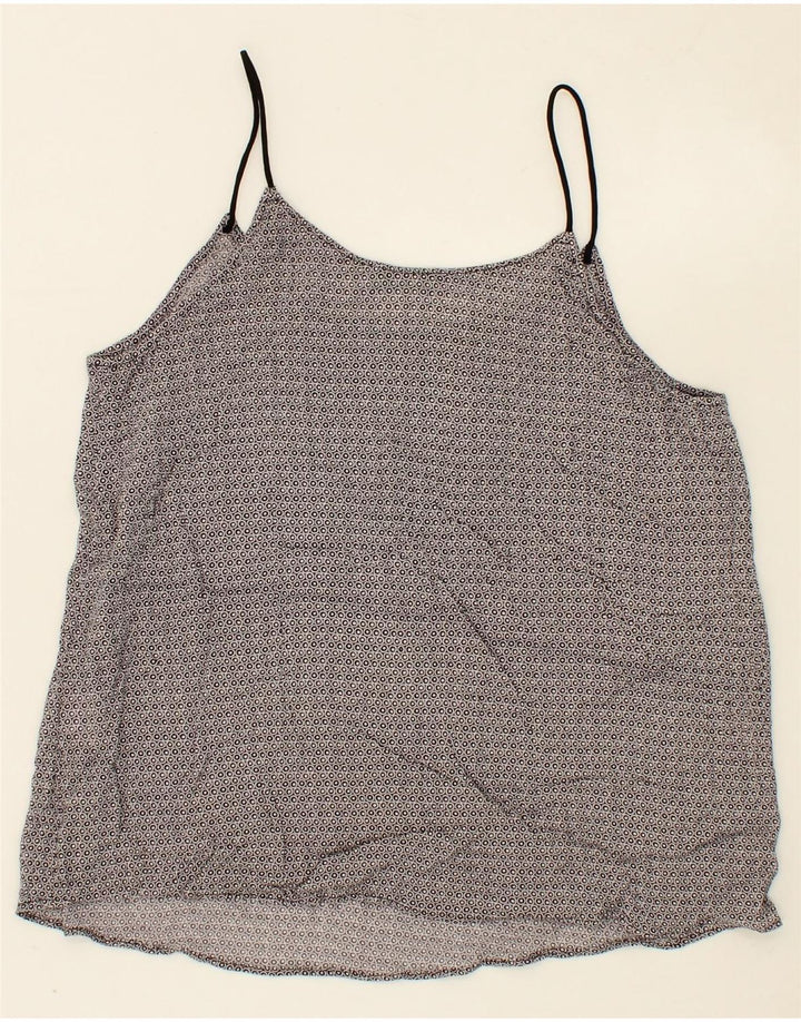 BENETTON Womens Cami Top UK 12 Medium Grey Spotted Viscose Vintage Benetton and Second-Hand Benetton from Messina Hembry 