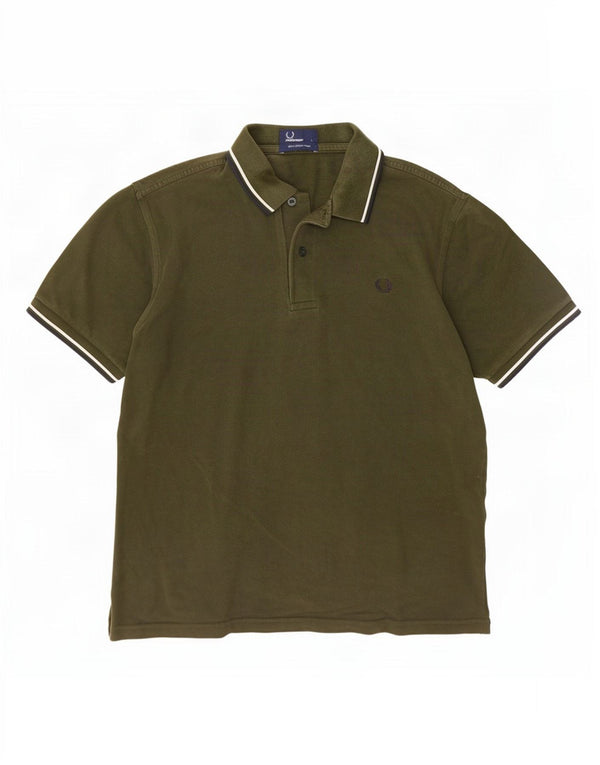 Męska koszulka polo Fred Perry, duża, bawełniana w paski khaki