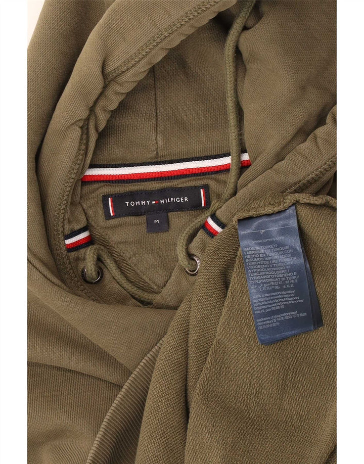Tommy Hilfiger Mens Hoodie Jumper Medium Khaki Cotton