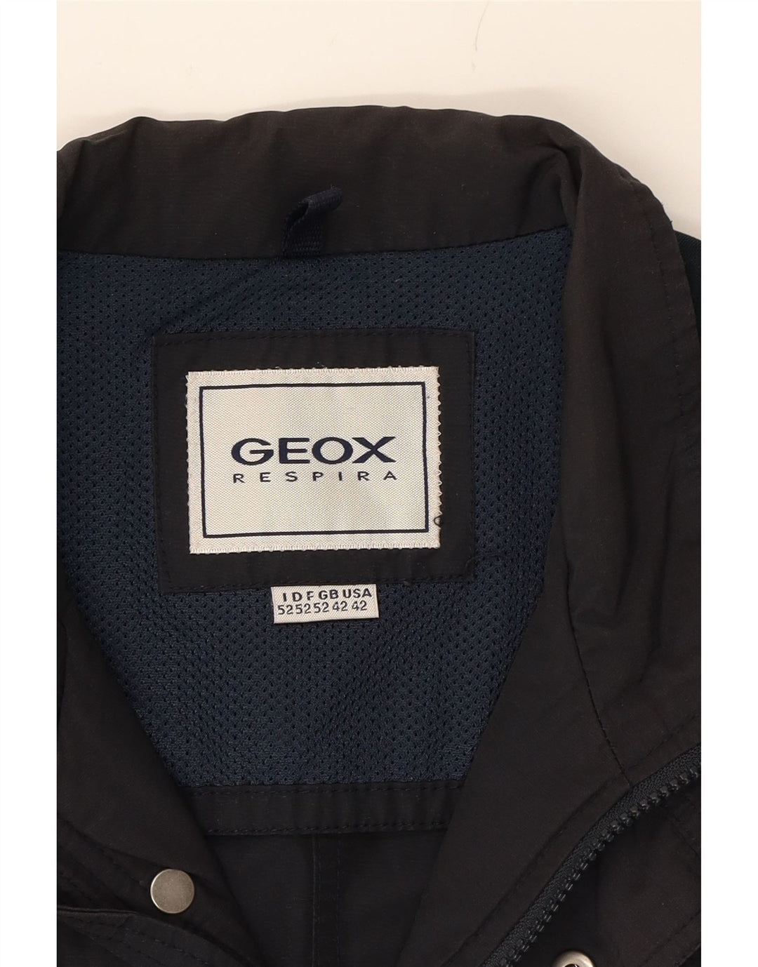 GEOX Mens Utility Jacket UK 42 XL Navy Blue Cotton
