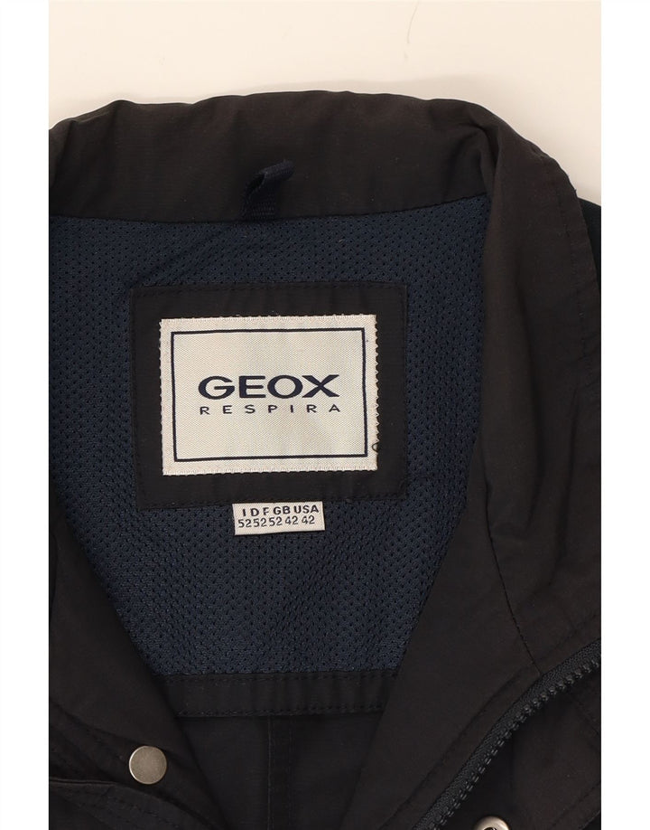 GEOX Mens Utility Jacket UK 42 XL Navy Blue Cotton