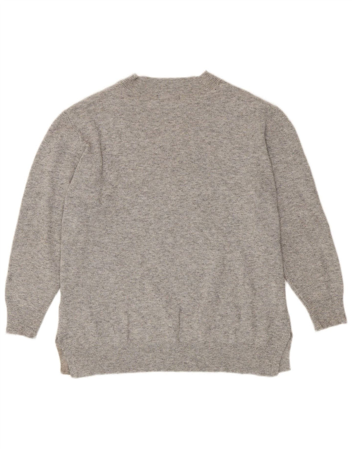 Marks & Spencer Dame V-hals sweater UK 18 XL Grå Polyester