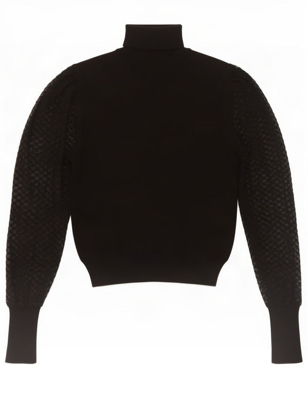 Zara Womens Crop Roll Neck Jumper Sweater UK 12 Medium Black