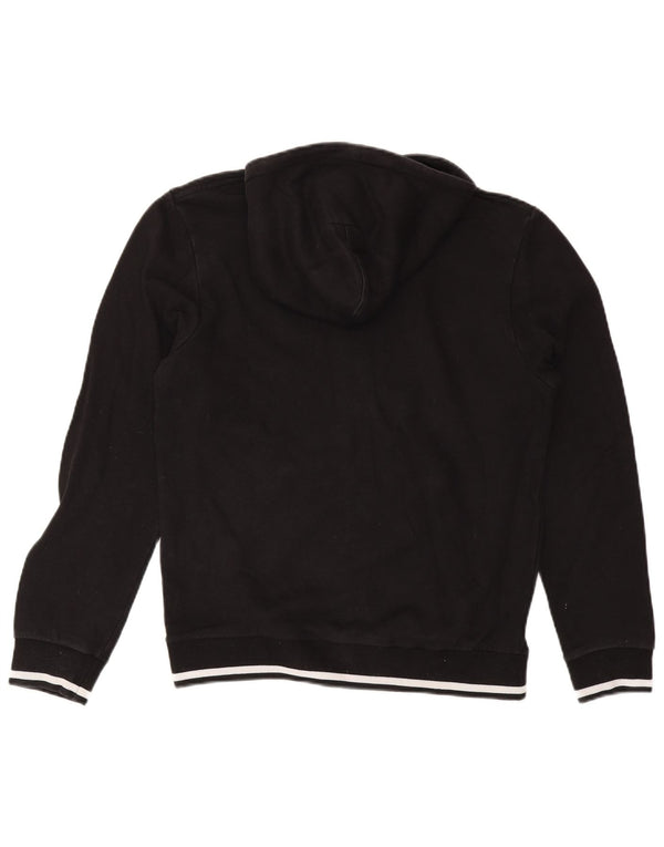 Le Coq Sportif Mens Zip Hoodie Sweater Large Black Striped Cotton