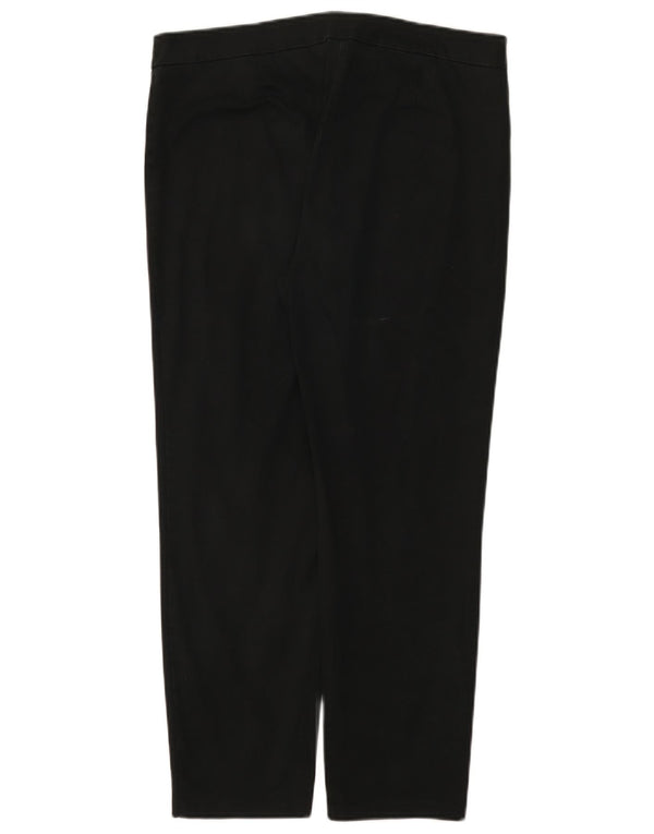 Marks & Spencer Damen Crop Casual Hose W34 L26 Schwarz Baumwolle