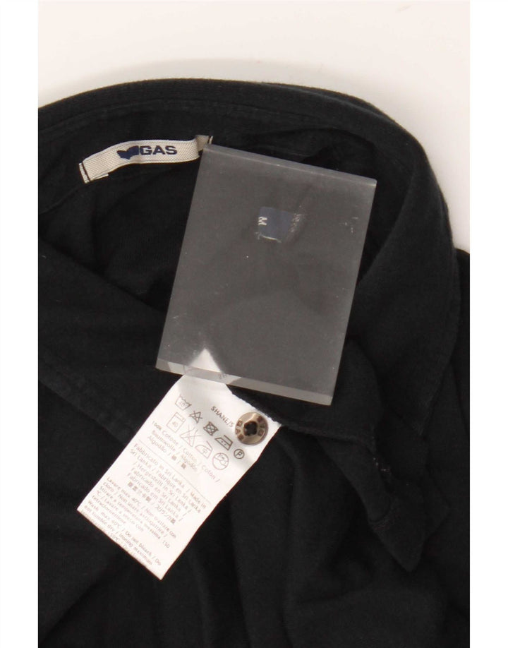 Gas Womens Polo Shirt UK 12 Medium Black Cotton