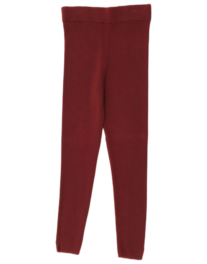 Dolce & Gabbana Womens Knit Leggings IT 42 Medium Maroon Wool