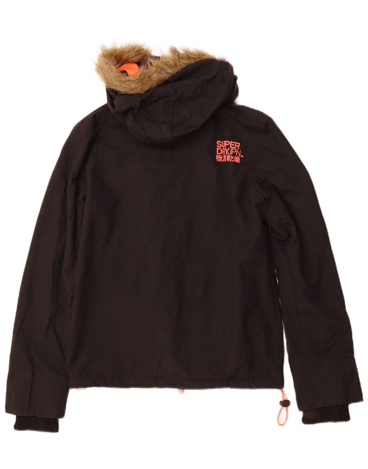 SUPERDRY Womens The Windcheater Windbreaker Jacket UK 10 Small Black