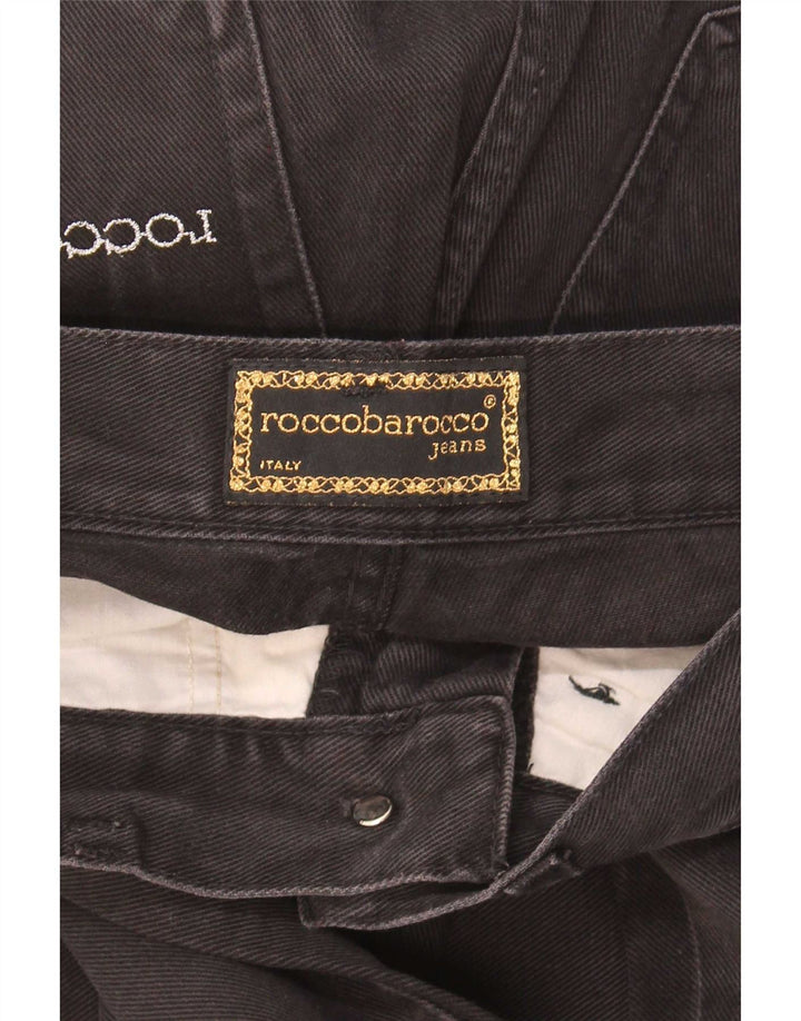 Roccobarocco Womens Tapered Jeans W27 L31 Black Cotton