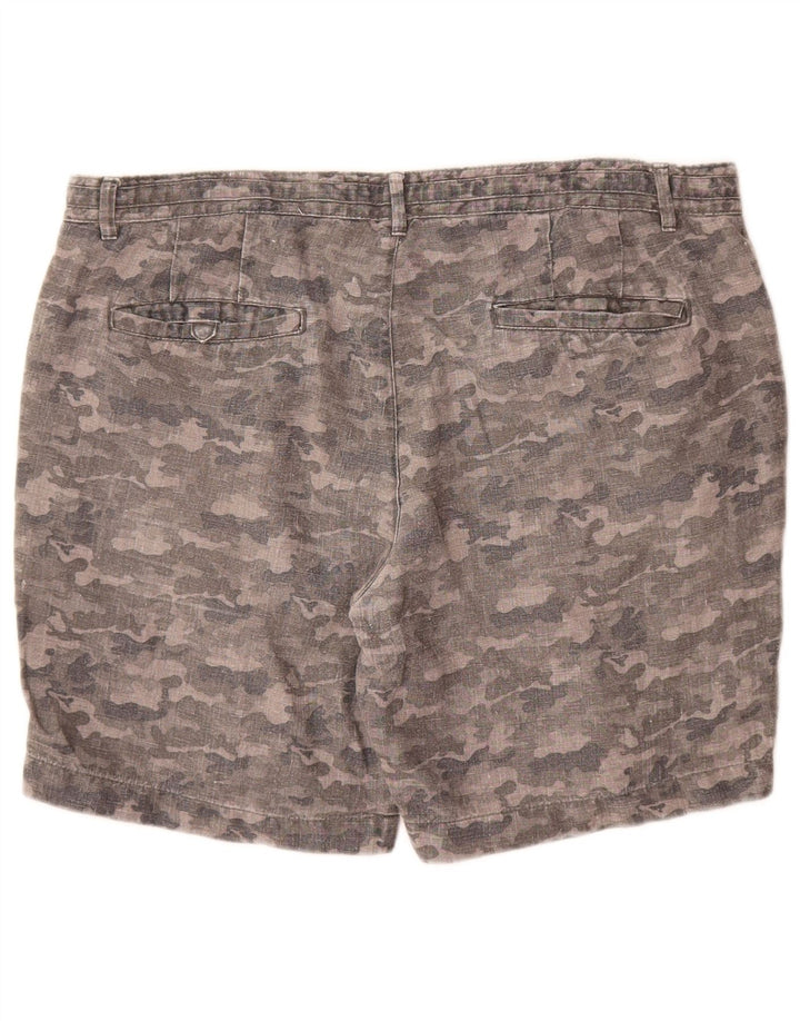 Zara Mens Chino Shorts XL W36 Grey Camouflage
