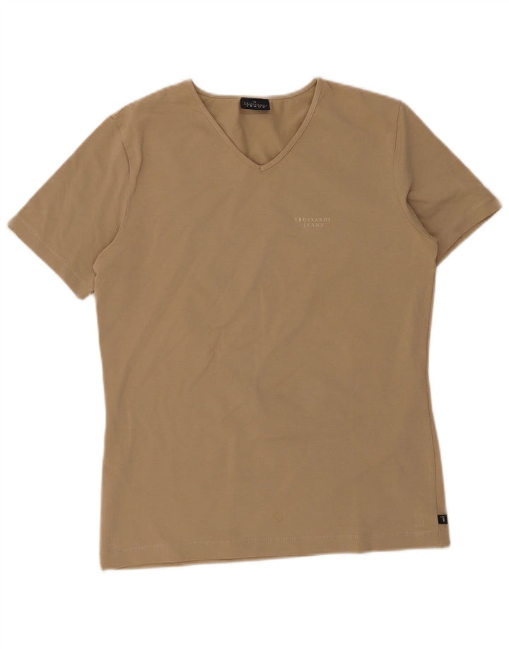 Trussardi Womens T-Shirt Top UK 14 Large Beige