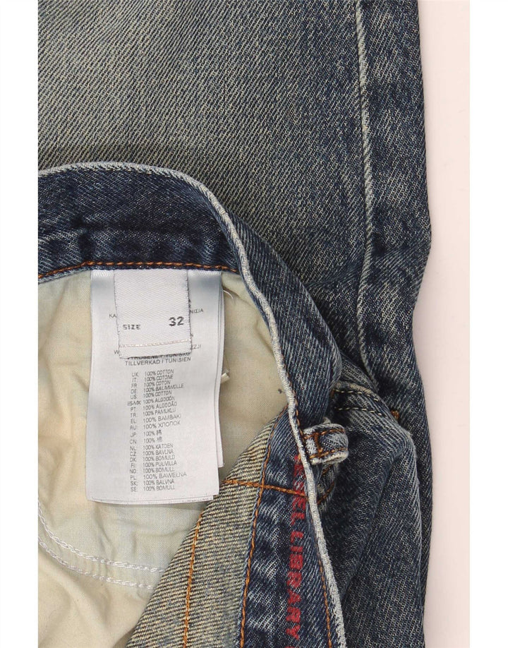 Diesel Mens Straight Jeans W32 L30 Blue Cotton