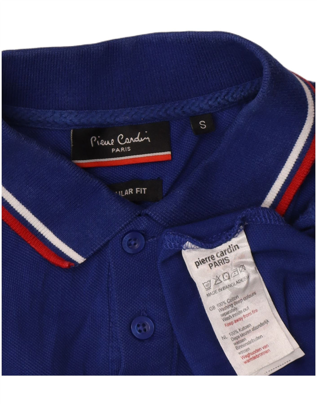 Pierre Cardin Mens Regular Fit Polo Shirt Small Blue Cotton