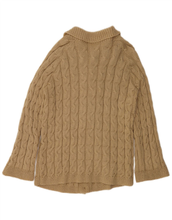 Vintage Mens Cardigan Sweater XL Beige
