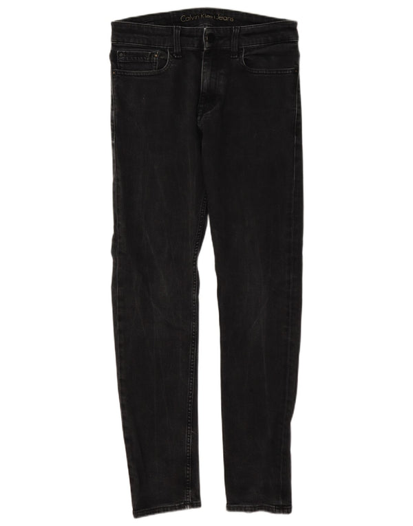 Calvin Klein Mens Skinny Jeans W28 L32 Black Cotton