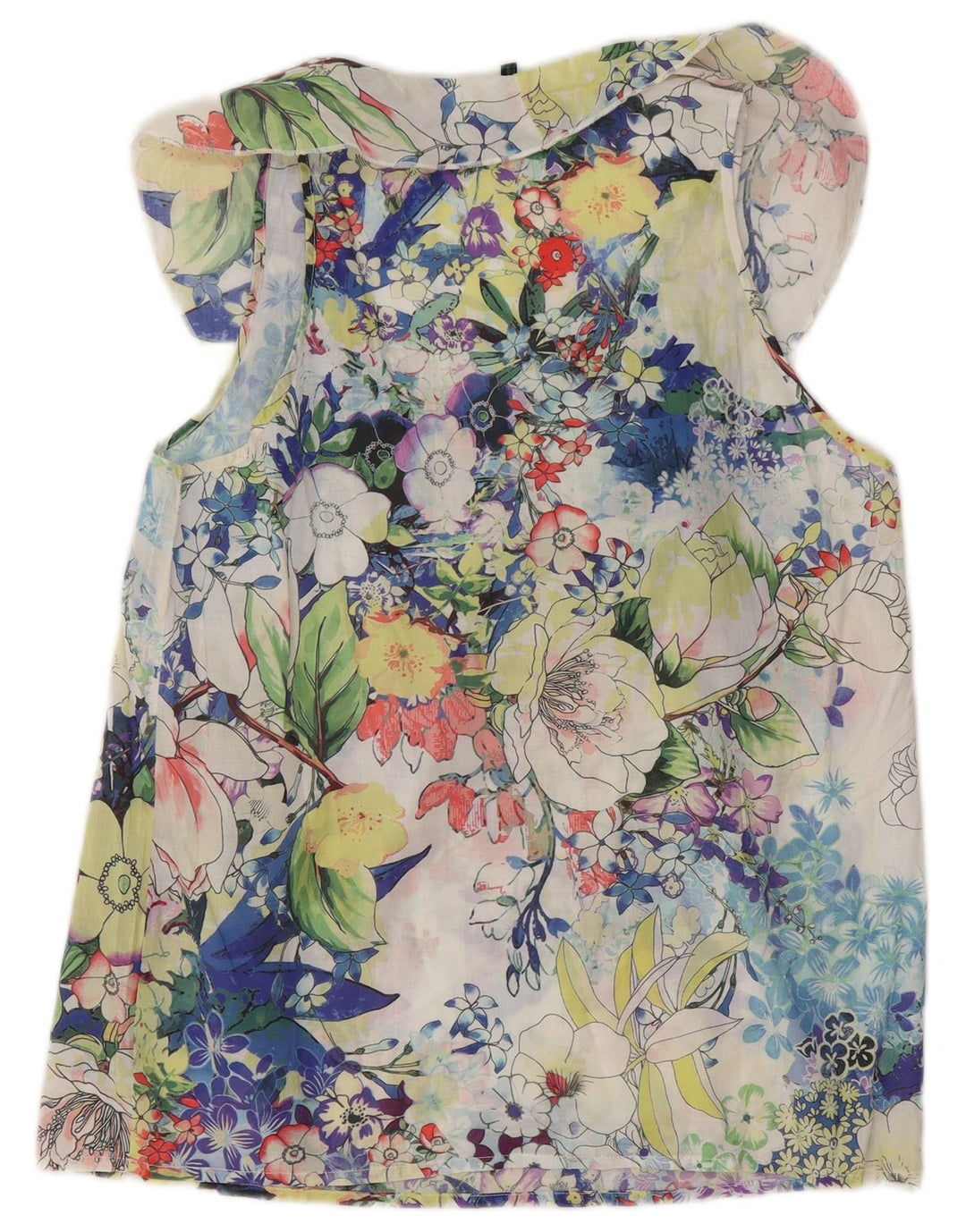 BENETTON Womens Sleeveless Blouse Top UK 14 Medium Multicoloured Floral
