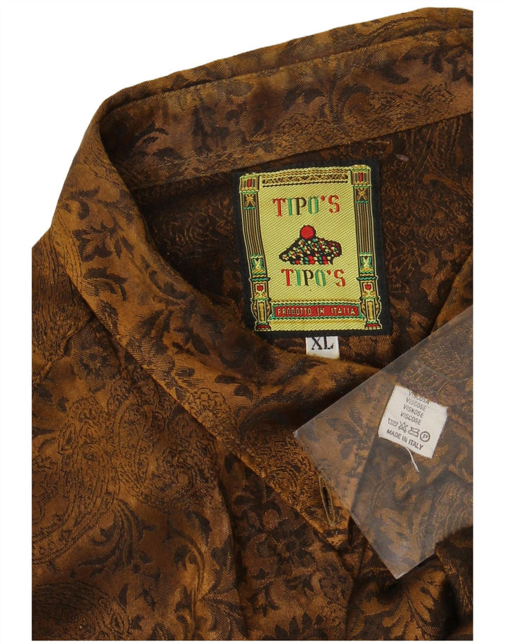 Tipo'S Herreskjorte XL Brun Paisley Viscose