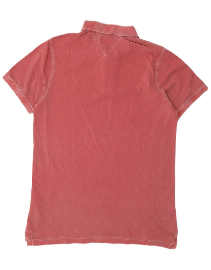 Tommy Hilfiger Mens Polo Shirt Large Red Cotton