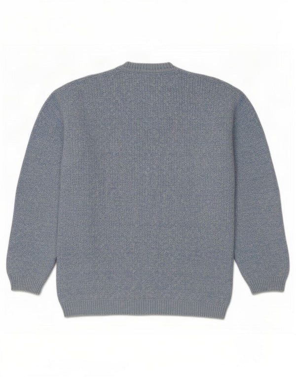 Colorado Mens V-Neck Jumper Sweater Medium Blue Flecked Cotton