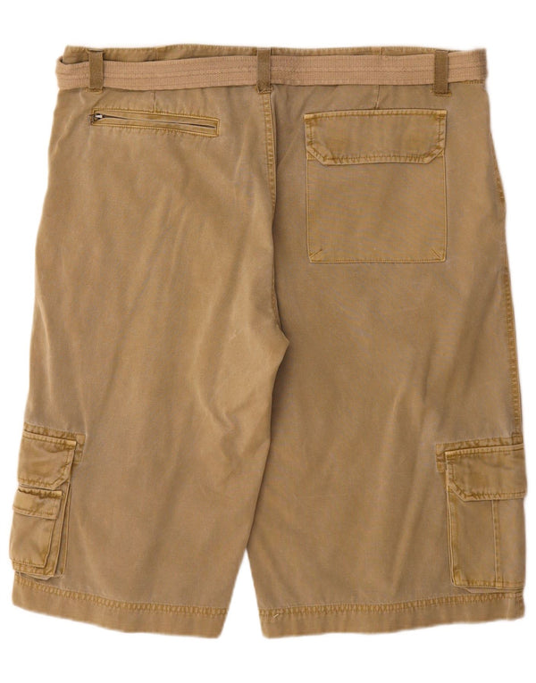 Broadway Mens Cargo Shorts W36 Large Khaki Cotton
