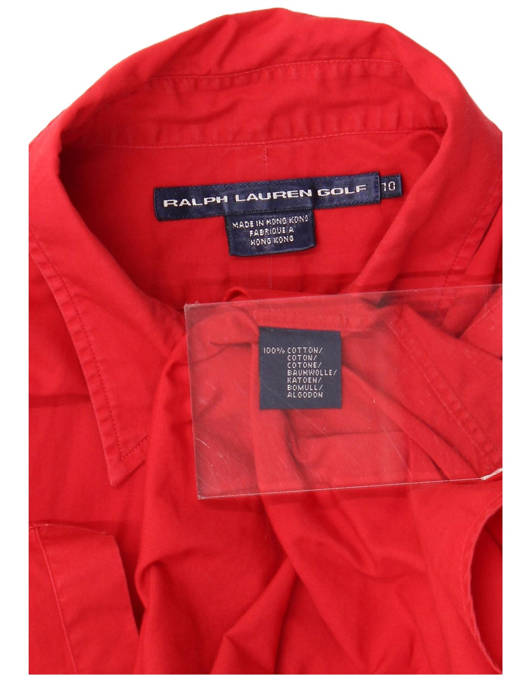 RALPH LAUREN Womens Golf Shirt US 10 Large Red Cotton