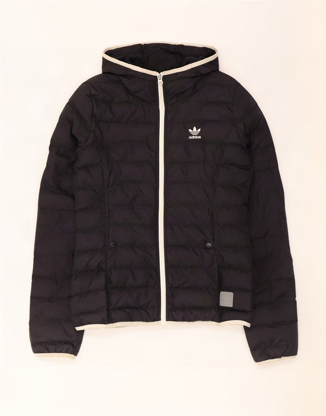 Giacca imbottita con cappuccio da donna Adidas UK 8 Small poliestere nero