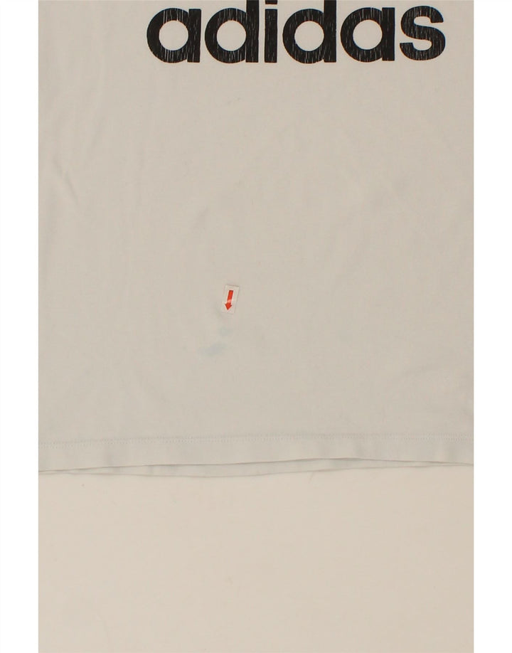 ADIDAS Womens Graphic T-Shirt Top UK 12 Medium White Vintage Adidas and Second-Hand Adidas from Messina Hembry 