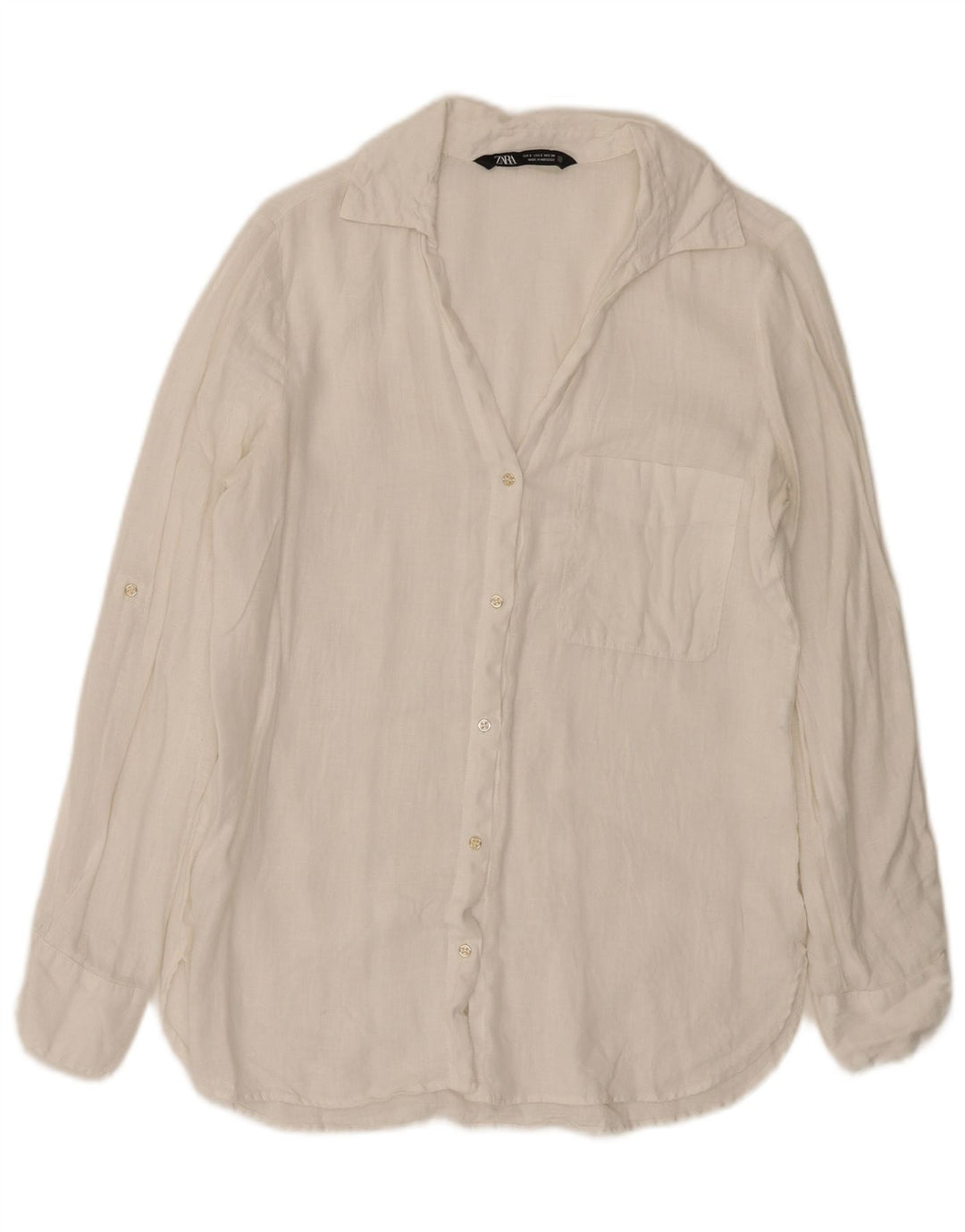 Zara Womens Shirt UK 10 Small White