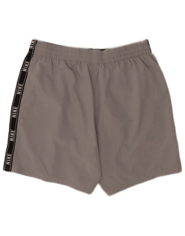 Pantaloncini sportivi grafici Nike da uomo in poliestere color block grigio medio