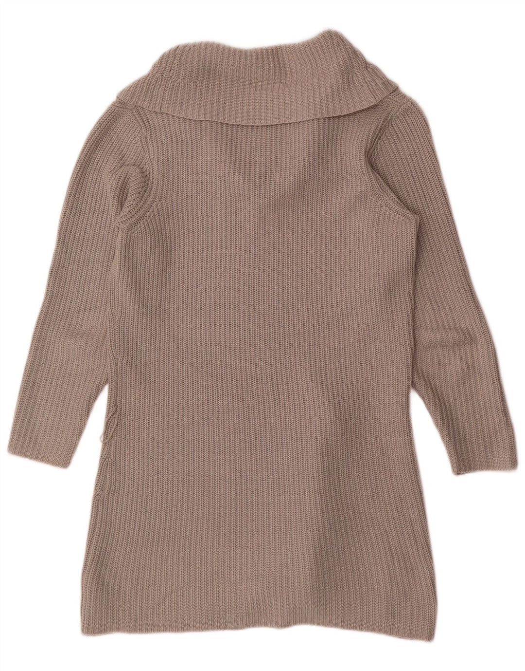 Marks & Spencer Womens Long Sleeve Roll Neck Jumper Dress UK 12 Medium Grey