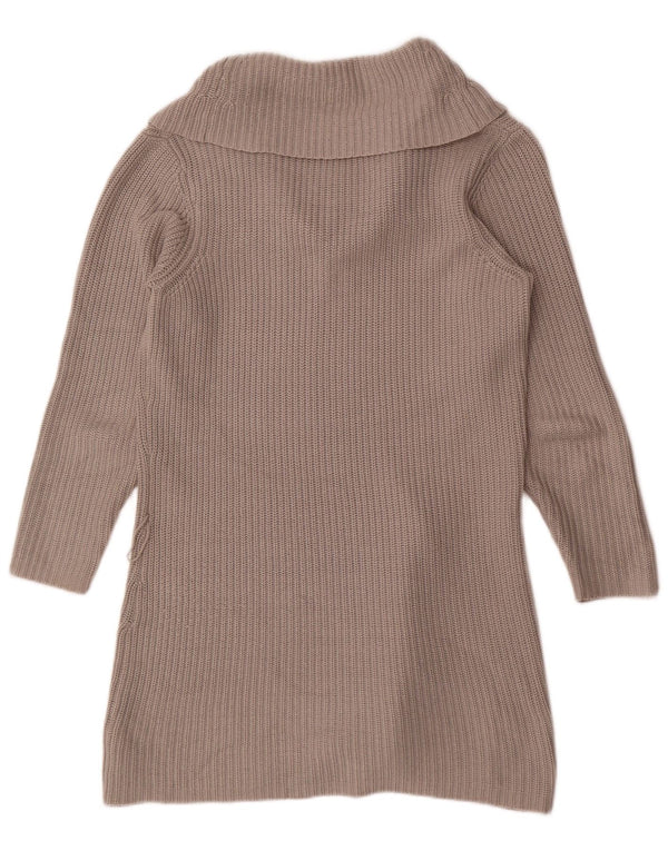 Marks & Spencer Womens Long Sleeve Roll Neck Jumper Dress UK 12 Medium Grey