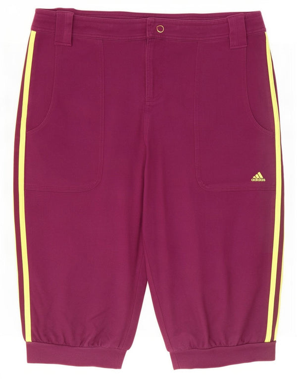 Pantaloncini Bermuda da donna Adidas UK 16 Large W32 Viola Cotone