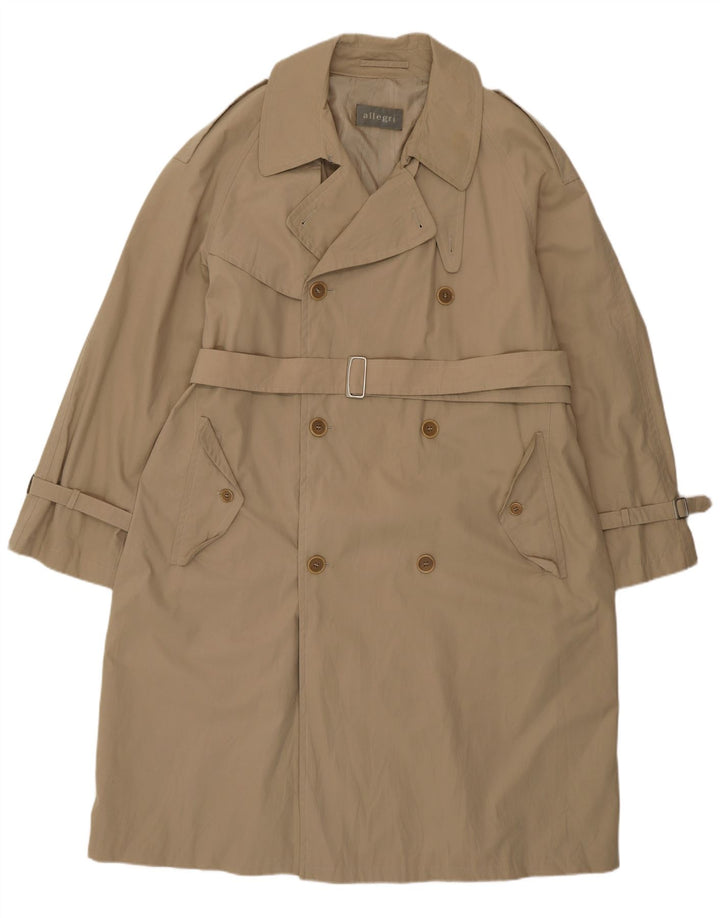 Allegri Mens Trench Coat IT 50 Large Beige Cotton