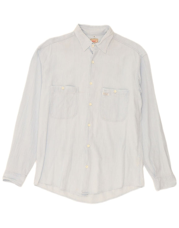 Rifle Mens Shirt Small Blue Cotton