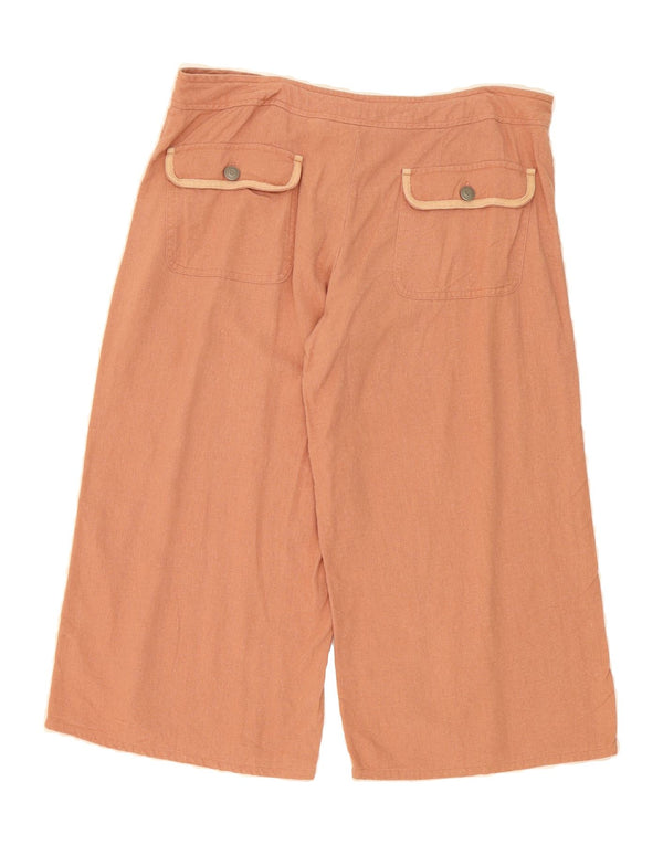 MOSSIMO Womens Wide Leg Capri Trousers US 11 Large W34  Pink Linen