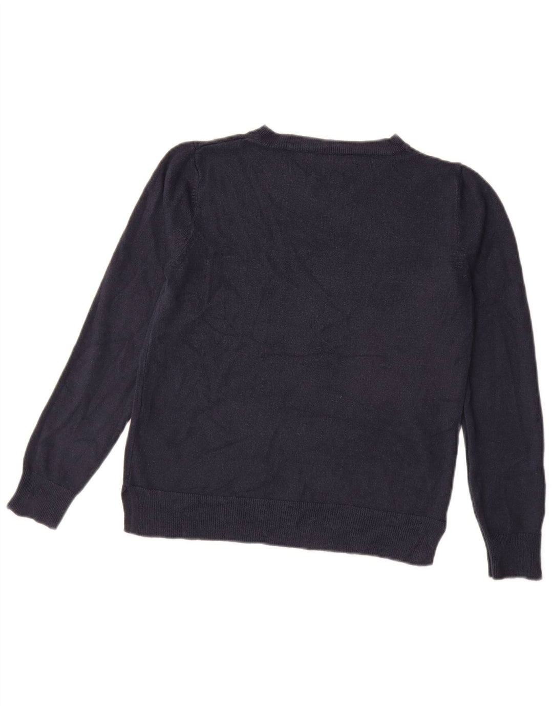 Marks & Spencer Womens Crew Neck Jumper Sweater UK 12 Medium Navy Blue