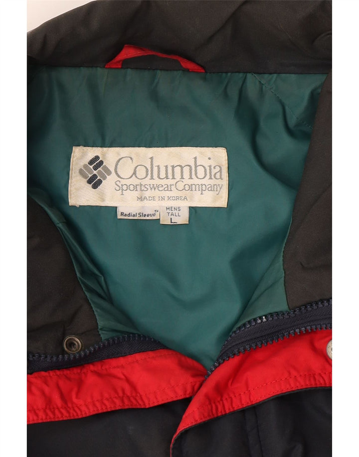 Columbia Mens Tall Ski Jacket UK 40 Large Navy Blue Colourblock