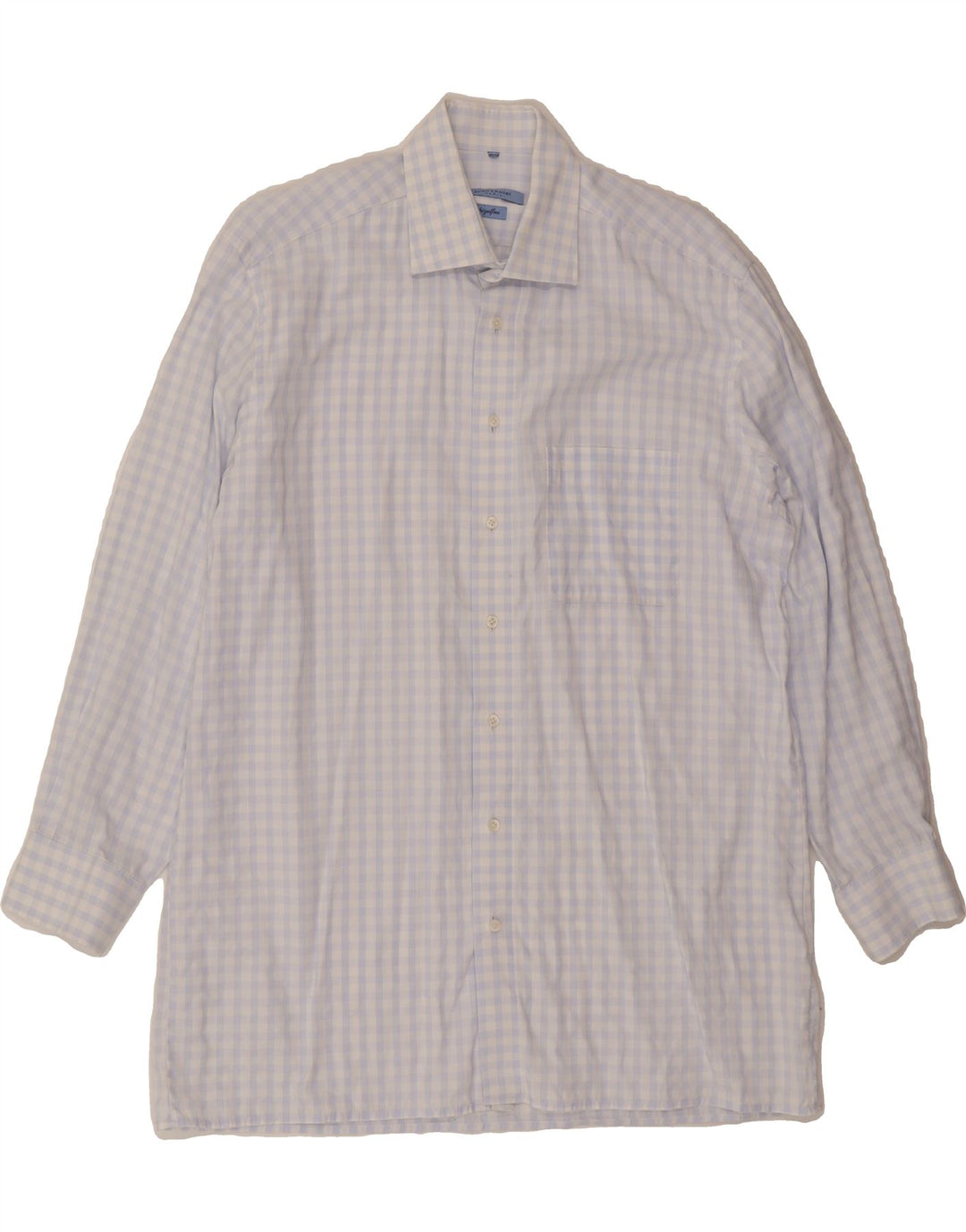 JEAN CHATEL Mens Shirt Large Blue Gingham Vintage Jean chatel and Second-Hand Jean chatel from Messina Hembry 