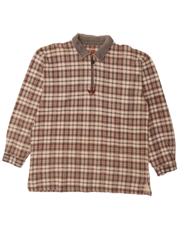 Take Five Mens Long Sleeve Polo Shirt XL Multicoloured Check Cotton