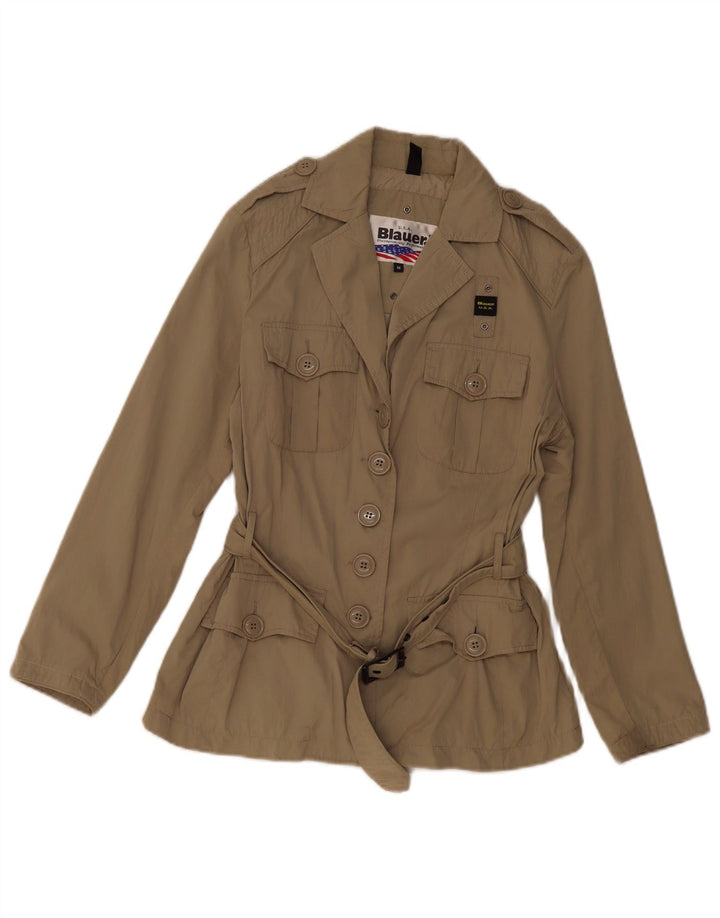 Blauer Militærjakke til kvinder UK 14 Medium Khaki Polyester