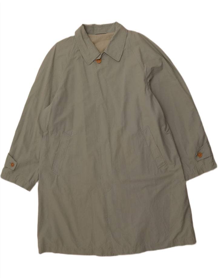 TRUSSARDI Mens Trench Coat IT 52 XL Grey Cotton