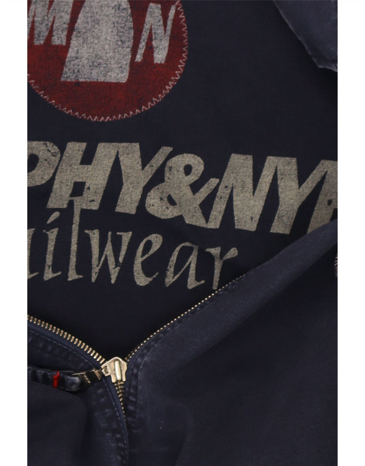 Murphy & Nye Herren Bomberjacke UK 38 Mittelmarineblaue Baumwolle