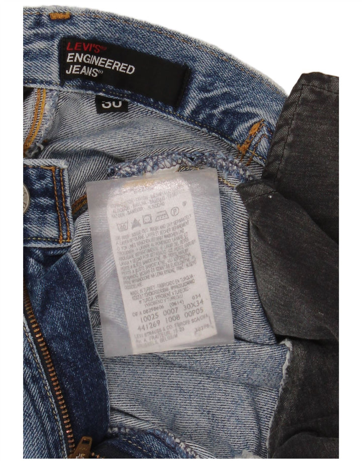 Levi's Mens Distressed Straight Jeans W30 L34 Blue Cotton
