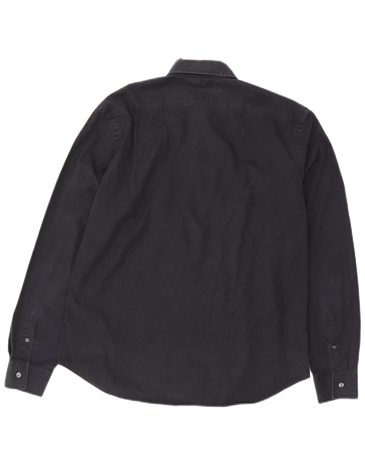Burberry Mens BRIT Shirt Large Navy Blue Cotton