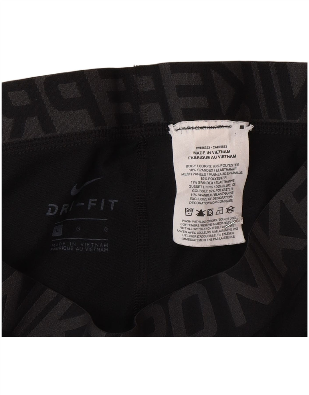 Leggings Nike Dri Fit Graphic Crop da uomo, grandi, in poliestere nero